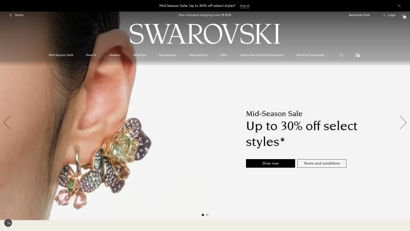 Capture d'écran de Swarovski