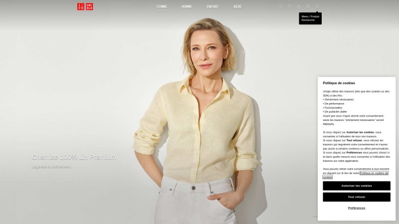 Capture d'écran de Uniqlo Cashmere