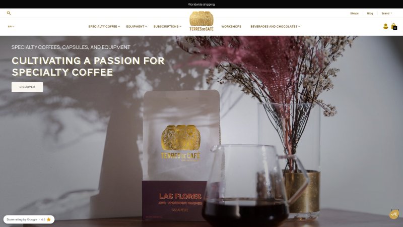 Capture d'écran de Terres de Café Le Mélange