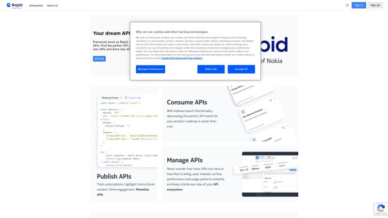 Capture d'écran de RapidAPI