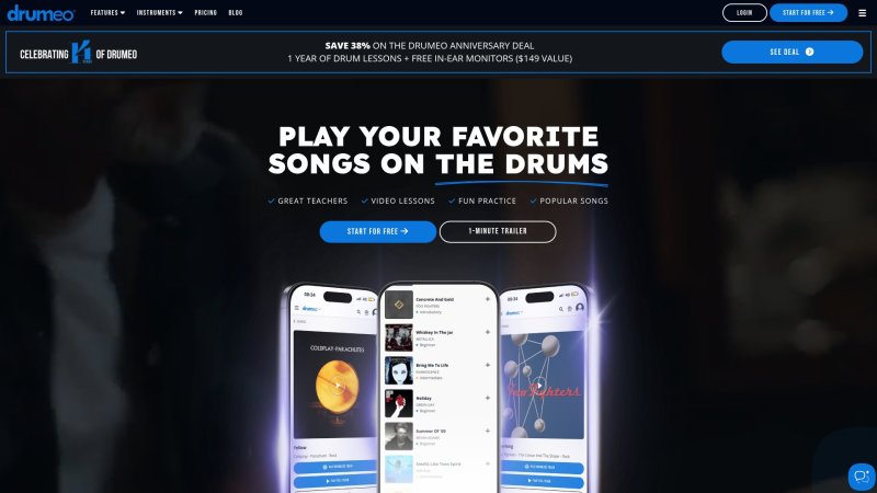 Capture d'écran de Drumeo