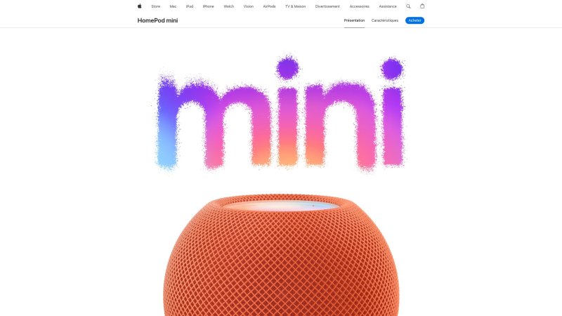 Capture d'écran de Apple HomePod Mini