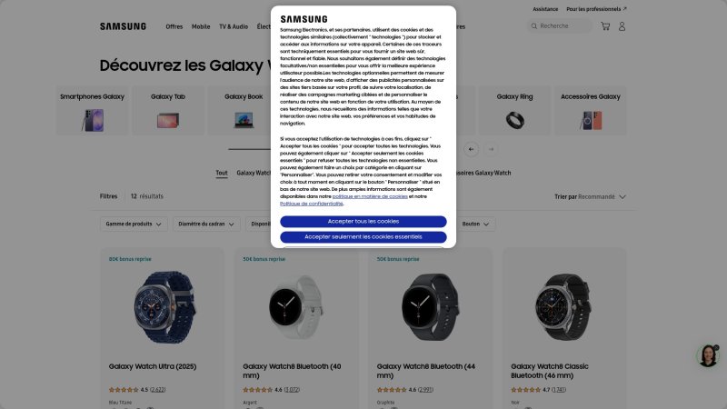 Capture d'écran de Samsung Galaxy Watch 7