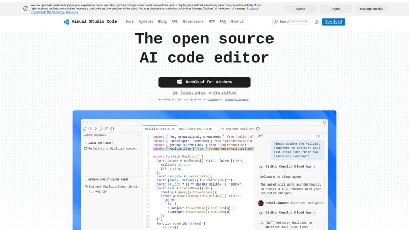 Capture d'écran de VS Code