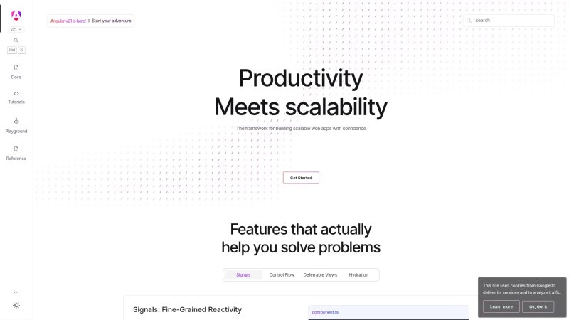 Capture d'écran de Angular