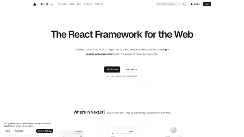 Capture d'écran de Next.js