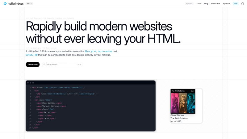 Capture d'écran de Tailwind CSS