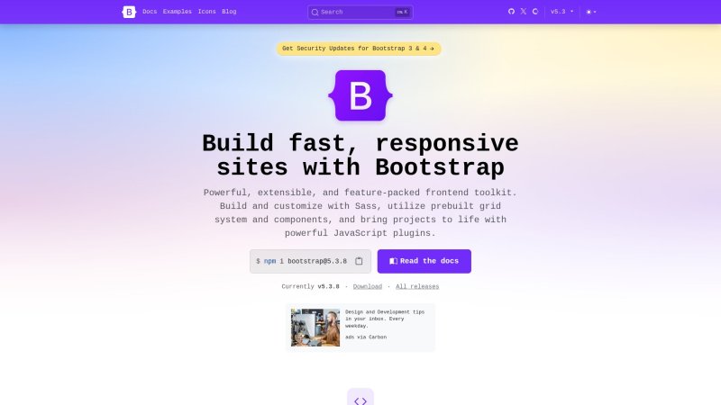 Capture d'écran de Bootstrap