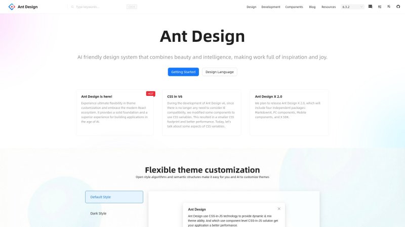 Capture d'écran de Ant Design
