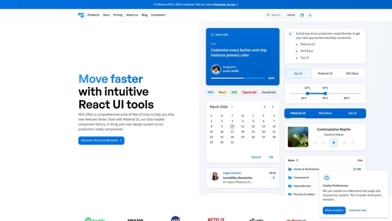 Capture d'écran de Material UI