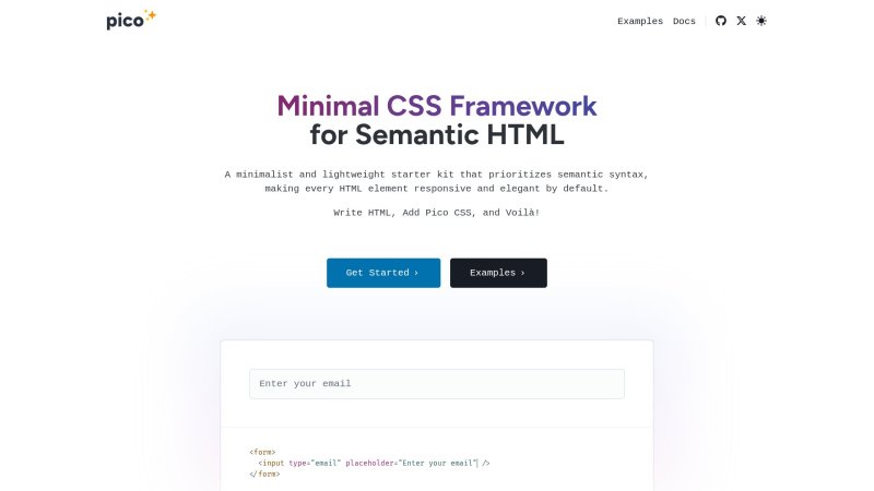Capture d'écran de Pico CSS