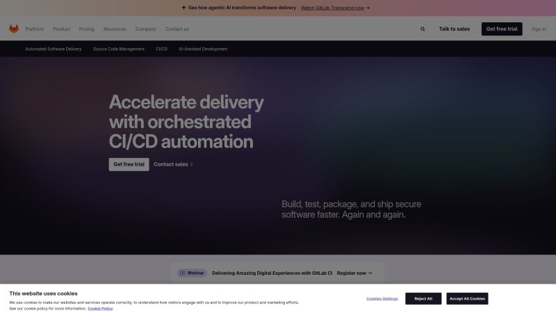 Capture d'écran de GitLab CI/CD