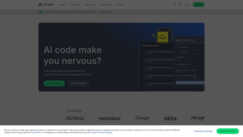 Capture d'écran de CircleCI