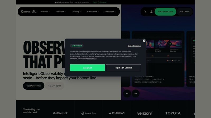 Capture d'écran de New Relic