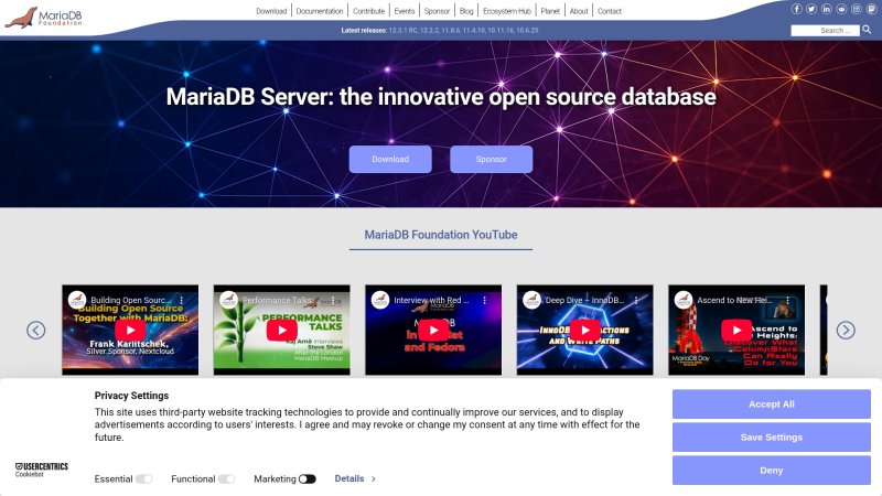 Capture d'écran de MariaDB