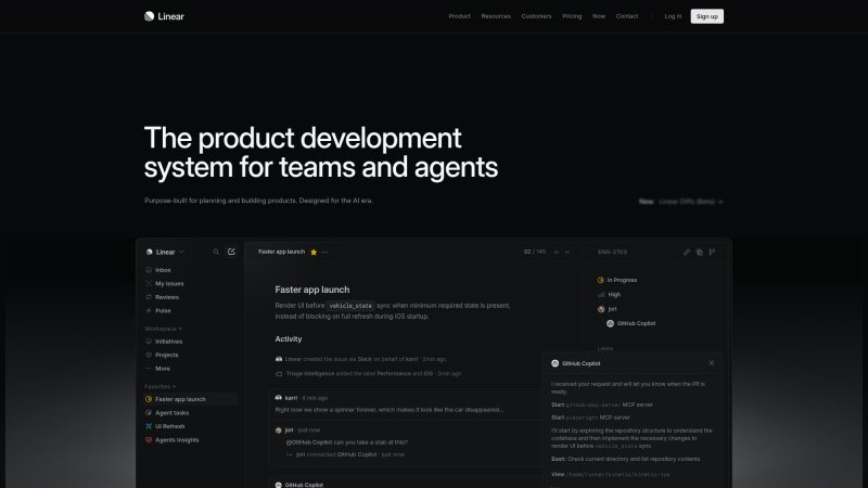 Capture d'écran de Linear