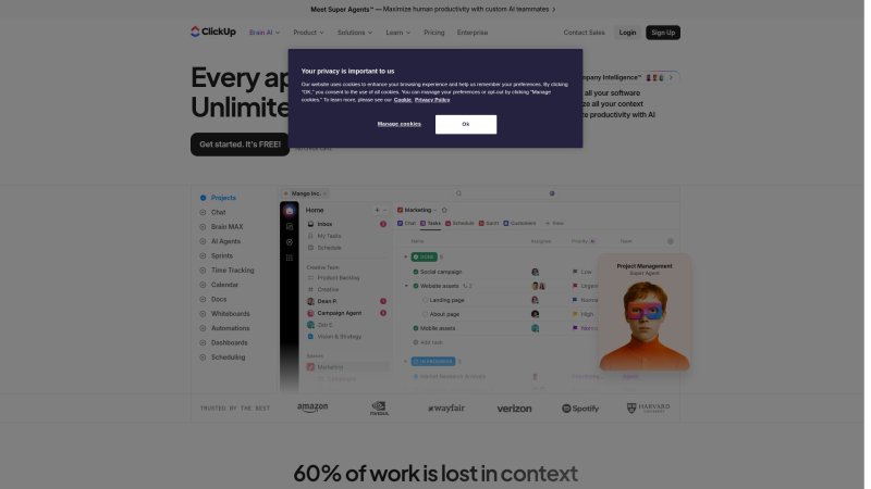 Capture d'écran de ClickUp