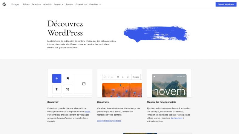 Capture d'écran de WordPress