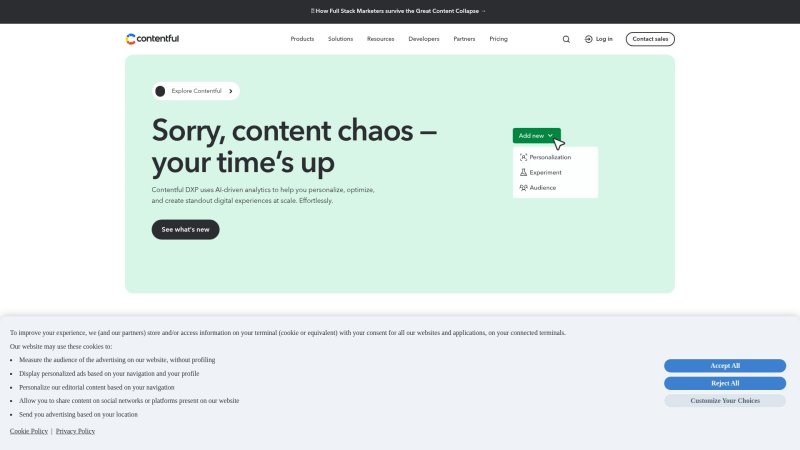 Capture d'écran de Contentful