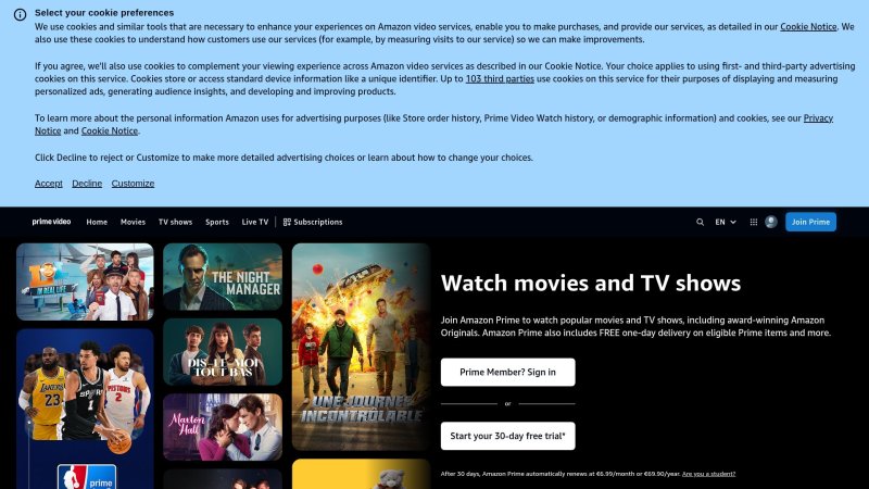 Capture d'écran de Prime Video