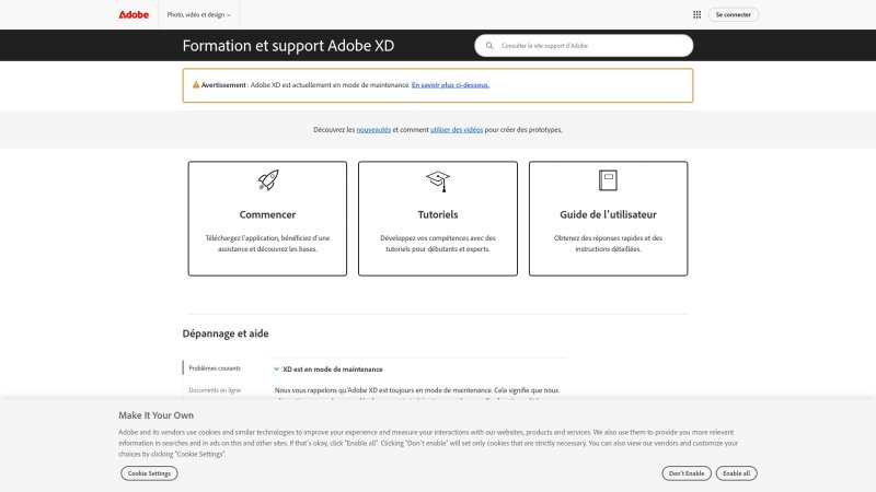 Capture d'écran de Adobe XD