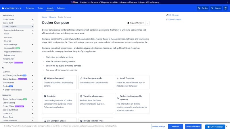 Capture d'écran de Docker Compose
