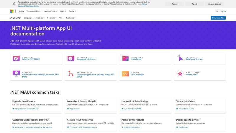 Capture d'écran de .NET MAUI