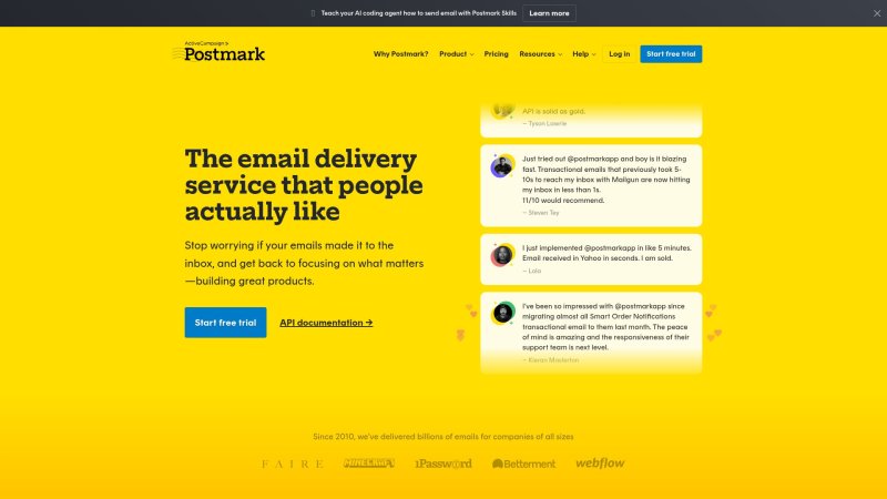 Capture d'écran de Postmark