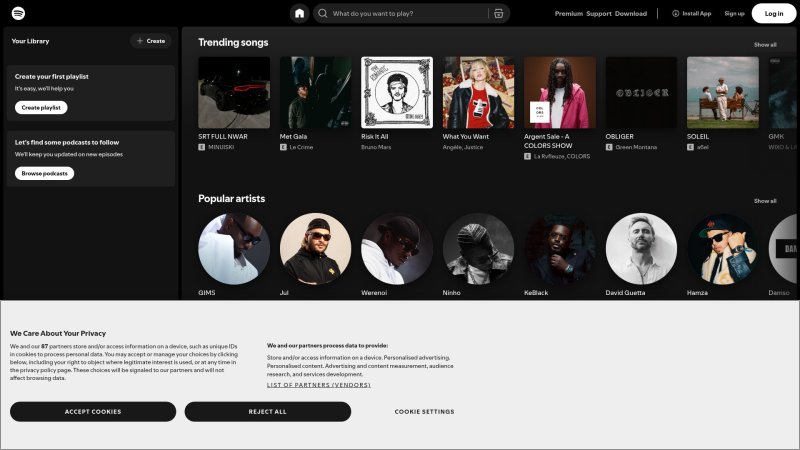 Capture d'écran de Spotify