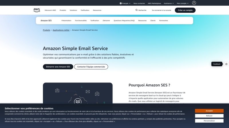 Capture d'écran de Amazon SES