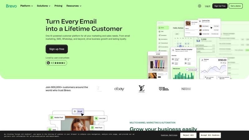 Capture d'écran de Brevo