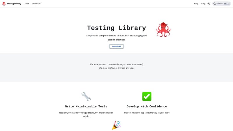 Capture d'écran de Testing Library