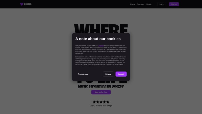 Capture d'écran de Deezer
