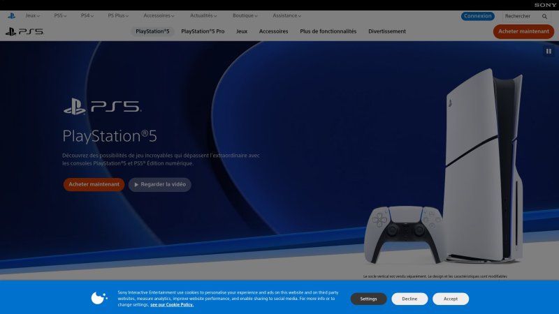 Capture d'écran de PlayStation 5