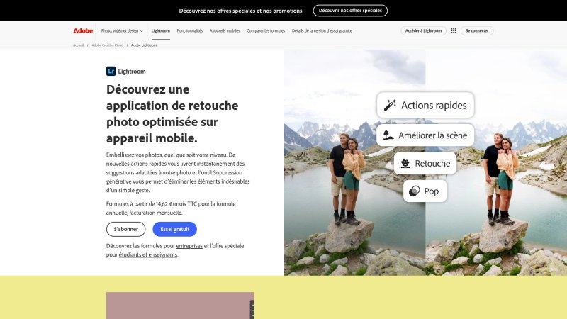 Capture d'écran de Adobe Lightroom