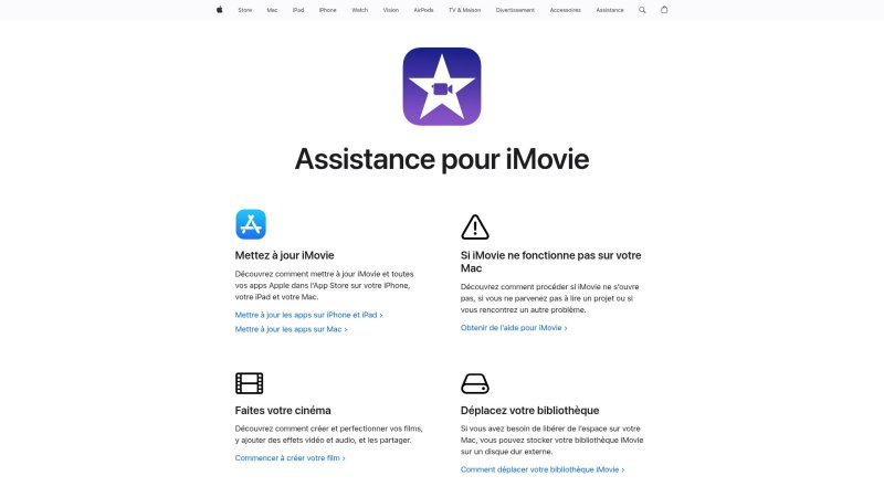 Capture d'écran de iMovie