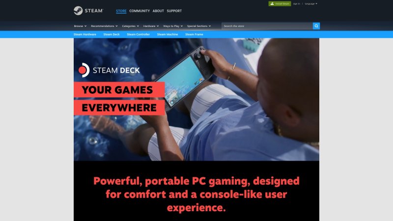 Capture d'écran de Steam Deck OLED