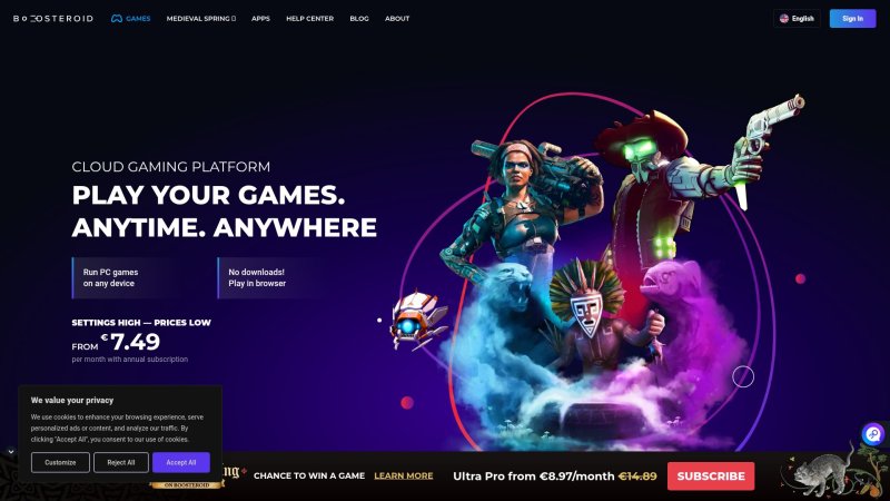 Capture d'écran de Boosteroid