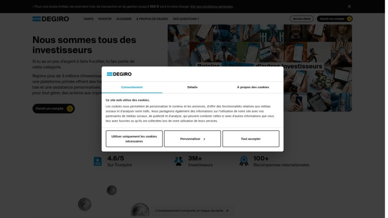 Capture d'écran de Degiro