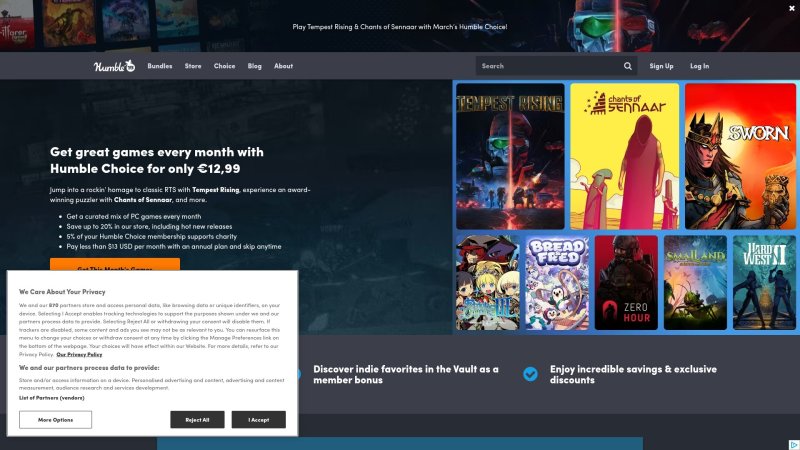 Capture d'écran de Humble Bundle Monthly