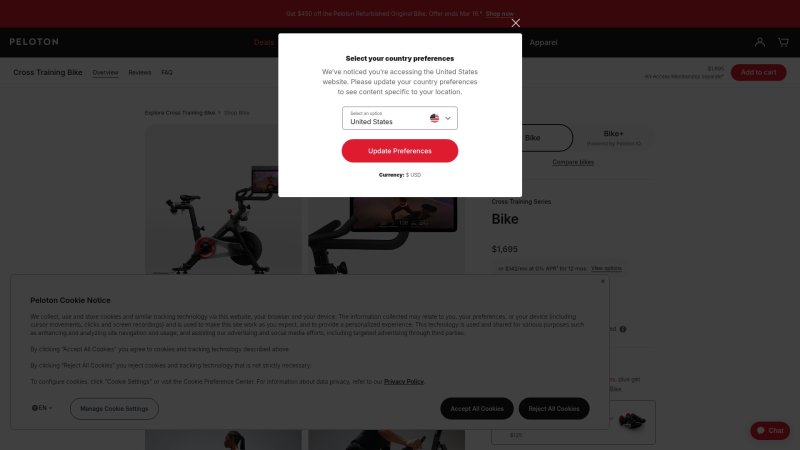 Capture d'écran de Peloton Bike+
